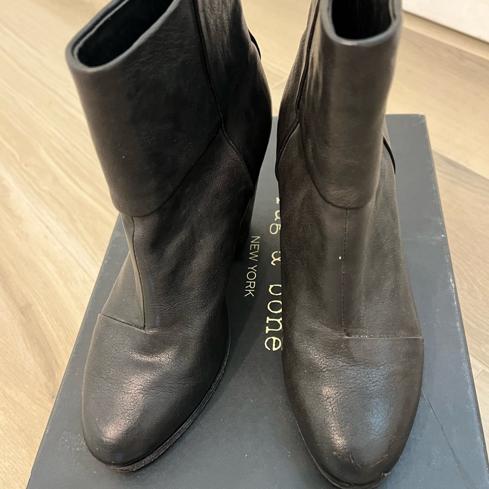 Rag & Bone Black Ankle Boots Sleek Minimalist Design